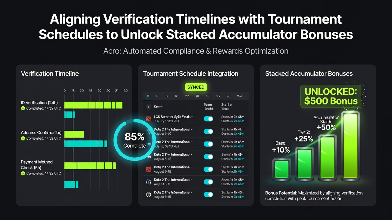 Mobile App-Oberfläche mit Verifizierungs- und Turnierkalender-Integration für Bonus-Stapelungen in Fußball und Tennis